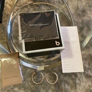 David Yurman small cable hoop earrings silver..bought from Bloomingdale’s